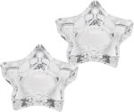 2pcs Star Shaped Glass Votive Candle Holders Unique Tealight Holders for Home Decor for Dining Table Centerpieces Festivals Weddings and Parties