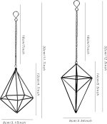 Hanging Air Plants Holders Black Airplants Plant Hanger Metal Geometric Inoor Planter Holder Air Ferns Display Rack with Chain 4Pcs …