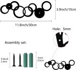 Ring Metal Round Wall Decor Wall Hanging Awards Iron Simple Small Wall Display Multi Metallic Ring Wall Decor Minimalist Decoration for Living Room Bedroom Modern 11.8x3.9 Inch Black