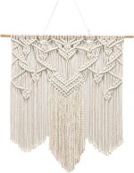 Tapestry Home Decoration Hand-woven Tapestry Bohemian Simple Wall Hanging Geometric Art Bedroom Tapestry (Beige 70x70cm)