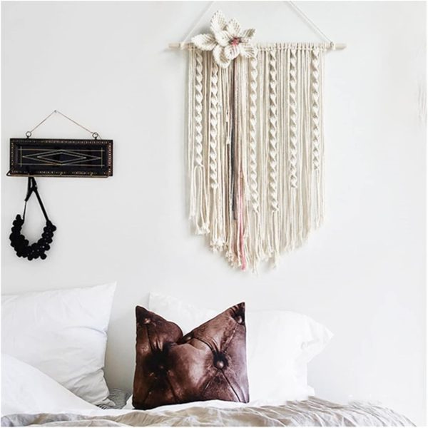 Tapestry  Wall Hanging Tapestry Hand Woven Tapestries Bohemian Craft Decoration for Home Decor Living Room Bedroom (OneColor 45x60cm)