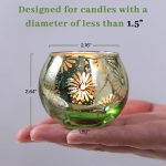Green Mercury Glass Votive Candle Holders Set of 12, Round Tealight Candle Holders Bulk for Table Centerpieces, Weddings, Shower Gifts, Party Decorations