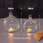 12pcs Assorted Glass Orb Set, with 2.17" and 1.93" Spheres | Hanging Glass Tealight Holder Globe, Air Plant Terrarium Supplies for Wedding Favors, Votive Candle Holders,Christmas Decorations
