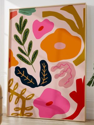 Abstract Botanical Floral Wall Art - Minimalist Flower Market Posters, Aesthetic Vintage Prints, 16x24inch No Frame