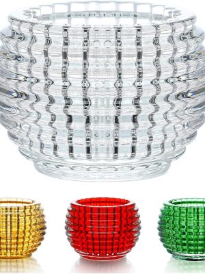 Clear Round Glass Votive Candle Holders, Fall Crystal Tea Light Candle Holder for Wedding Table, Votive for Birthday Party Decor,Single