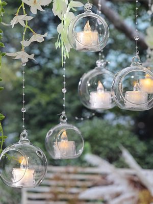 12pcs Assorted Glass Orb Set, with 2.17" and 1.93" Spheres | Hanging Glass Tealight Holder Globe, Air Plant Terrarium Supplies for Wedding Favors, Votive Candle Holders,Christmas Decorations