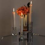 Crystal Candle Holders Set of 3, Clear Taper Candle Holder Decor, Table Centerpieces for Home Party and Wedding Decoration(3.9''/5.9''/7.9'' Height)