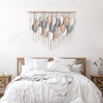 Large  Wall Hanging, Boho Woven Tapestry, Chic Modern Bohemian Handmade Leaf Feather Wall Art Home Decor for Apartment Dorm Living Room Bedroom Nursery Backdrop (39" W X 29.5" L)