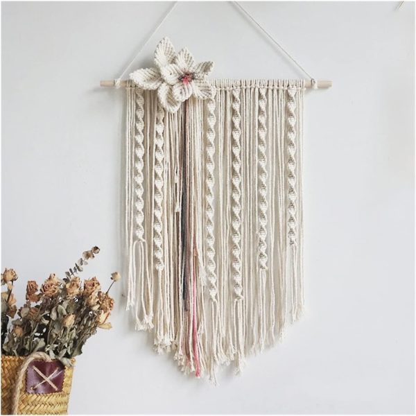 Tapestry  Wall Hanging Tapestry Hand Woven Tapestries Bohemian Craft Decoration for Home Decor Living Room Bedroom (OneColor 45x60cm)