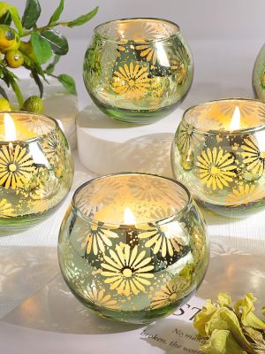 Green Mercury Glass Votive Candle Holders Set of 12, Round Tealight Candle Holders Bulk for Table Centerpieces, Weddings, Shower Gifts, Party Decorations