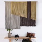 Large  Wall Hanging 57" Wx43 L Dip-Dyed Fiber Wall Decor Bohemian Handmade Apartment Dorm Gallery Art Living Room Wedding Wall Art