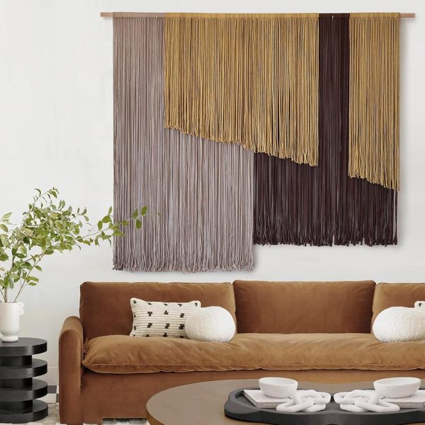 Large  Wall Hanging 57" Wx43 L Dip-Dyed Fiber Wall Decor Bohemian Handmade Apartment Dorm Gallery Art Living Room Wedding Wall Art