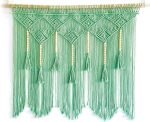 Large  Wall Hanging  Headboard for Bedroom  Window Curtains Boho Wall Decor Wall Art tapestry Tassel Woven Wall Backdrop 31”X39” (Wood Dowels Not Included)