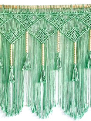 Large  Wall Hanging  Headboard for Bedroom  Window Curtains Boho Wall Decor Wall Art tapestry Tassel Woven Wall Backdrop 31”X39” (Wood Dowels Not Included)