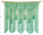 Large  Wall Hanging  Headboard for Bedroom  Window Curtains Boho Wall Decor Wall Art tapestry Tassel Woven Wall Backdrop 31”X39” (Wood Dowels Not Included)